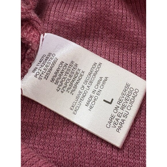 LA Threads NWT Women Burgundy LG Peasant Bohemian Blouse Lace Belle Flare Sleeve - Picture 9 of 9